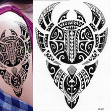 将图片加载到图库查看器,Elegant Temporary Waterproof Tattoos Big Tribal Sticker Black Large Body Art Makeup Fake Tattoo For Mens Womens