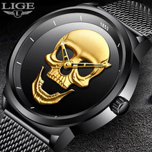Load image into Gallery viewer, Men's Waterproof Stainless Steel Watch 3D Skull And Fluorescent Hands Unique Design Perfect Gift