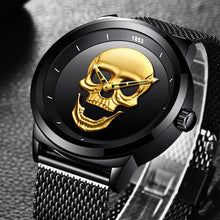 Load image into Gallery viewer, Men's Waterproof Stainless Steel Watch 3D Skull And Fluorescent Hands Unique Design Perfect Gift