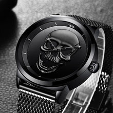 Load image into Gallery viewer, Men's Waterproof Stainless Steel Watch 3D Skull And Fluorescent Hands Unique Design Perfect Gift