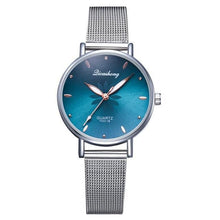 Load image into Gallery viewer, Women's Stylish Elegant Watch With Braided Steel Bracelet With Shiny Background Unique Design Perfect Gif