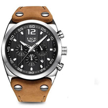 Load image into Gallery viewer, Men's Waterproof Watch With Leather Belts, Chronometers And Day Display Fluorescent Pointers Excellent Gift Unique Design
