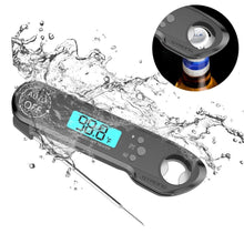 Load image into Gallery viewer, Professional Waterproof Digital Food Thermometer Pyrometer with Folding Foldable Probe Waterproof Digital Instant Read Meat Thermometer with 4.6” Folding Probe Backlight & Calibration Function for Cooking Food Candy BBQ Grill for Kitchen Food Cooking