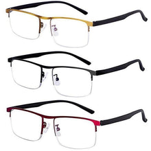 Load image into Gallery viewer, Progressive Reading Glasses Multifocal Anti Blue Ray Glass Glasses Half Frame Metal Alloy For Men And Women Reading Glasses Anti Blue Ray Multifocus Reader