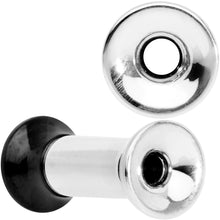 Load image into Gallery viewer, Steel Black Two Tone Screw Fit Tunnel Plug Set 3mm to 16mm