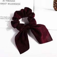 将图片加载到图库查看器,Pure Color Elastic Hair Band Rabbit Ear Bow Pearl Hair Rope Satin Ponytail Scrunchie Bobbles Elastic Hair Ties Ropes Ponytail Holder Accessories for Women And Girls