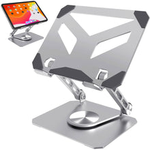 Load image into Gallery viewer, Purely SW60 Swivel Tablet Stand, Aluminum iPad Stand with 360° Rotating Base, Adjustable & Foldable Tablet Holder
