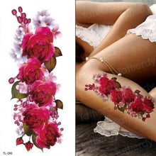 Load image into Gallery viewer, Purple 3D Flower Tattoos Waterproof Luxury Tattoo Rose Lotus Flower Body Art Fashion Stickers For Womens