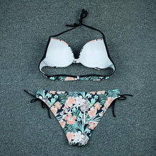 Load image into Gallery viewer, Push Up Bikini Floral Print Swimsuit Swimwear Women Bathing Suit Bikinis Set Brazilian Beach Female Wear Women's Bikini Swimsuits Floral Printed Bathing Suits for Women 2 Piece Bikini