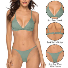 Load image into Gallery viewer, Push Up Bikini Set Swimsuits High Waist Swimwear Women Ribbed Bathing Suits Brazilian Bikinis Swimsuit for Women Bottom Triangle Bikinis Top Bathing Suit