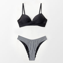 将图片加载到图库查看器,Push Up Floral Bikini Sets Women Two Pieces Swimsuits Women's Bathing Suits Push Up Halter Bandage Bikini Floral Printing Swim Bottoms Two Piece Swimsuits New Girl Beach Bathing Suits Swimwear