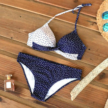 将图片加载到图库查看器,Push Up Women Bikinis Swimwear Women's Bathing Suits Push Up Halter Bandage Bikini Floral Printing Swim Bottoms Two Piece Swimsuits Women Swimsuits Bathing Suit Halter Leaf Print Beach Wear Plus Size