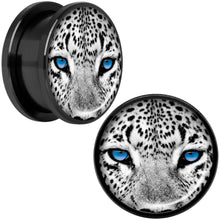将图片加载到图库查看器,Black White Leopard Eyes Black Anodized Screw Fit Plug Set 18mm