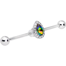 将图片加载到图库查看器,Rainbow Gem Bubblegum Teardrop Industrial Barbell 38mm