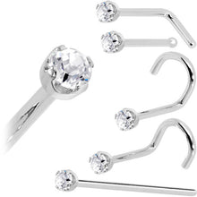 Load image into Gallery viewer, 14k White Gold 2mm Lab Grown Diamond Nose Ring