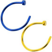 Load image into Gallery viewer, 20G 3/8 Pack Set of 5 Assorted Stainless Steel Nose Hoop Rings