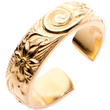 Load image into Gallery viewer, Handcrafted 14k Yellow Gold Filled Swirl Flower Toe Ring