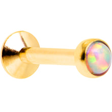 Load image into Gallery viewer, 1/4 Synthetic Opal Gold Internal Thread Daith Cartilage Tragus