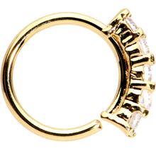 Load image into Gallery viewer, 18G 5/16 Clear CZ Gold IP Quintet Seamless Circular Ring