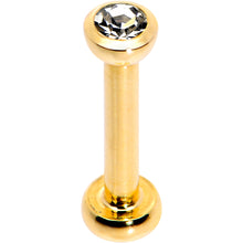 将图片加载到图库查看器,Clear 2mm Gem Gold Tone Internally Threaded Cartilage Earring