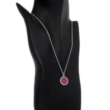 将图片加载到图库查看器,Custom Pink Mandala Personalized Name Silver Plated Chain Necklace