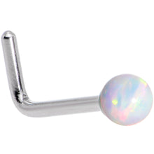 将图片加载到图库查看器,White 2.5mm Synthetic Opal Ball L-Shape Nose Ring