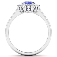 Load image into Gallery viewer, 1.92 Carat Genuine Tanzanite and White Diamond 14K White Gold Ring