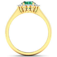 Load image into Gallery viewer, 1.87 Carat Genuine Zambian Emerald and White Diamond 14K Yellow Gold Ring