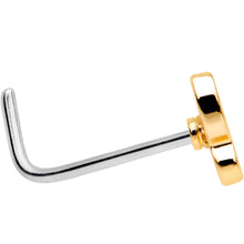Load image into Gallery viewer, 20G 1/4 Clear CZ Gem Gold Tone Butterfly L Shaped Nose Ring