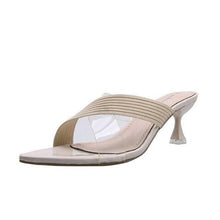 Load image into Gallery viewer, Queen Fashion PU Sandals Knit Women Transparent Sandals Pointed Toe High Heels Party Cross Women High Heel Sandals Transparent Pointed Toe Luxury Dress Outdoor Sandals