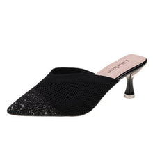 Load image into Gallery viewer, Queen Fashion PU Sandals Knit Women Transparent Sandals Pointed Toe High Heels Party Cross Women High Heel Sandals Transparent Pointed Toe Luxury Dress Outdoor Sandals