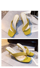 Load image into Gallery viewer, Queen Fashion PU Sandals Knit Women Transparent Sandals Pointed Toe High Heels Party Cross Women High Heel Sandals Transparent Pointed Toe Luxury Dress Outdoor Sandals