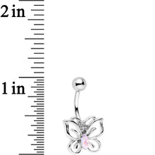 Load image into Gallery viewer, White Faux Opal Faux Turquoise Bestie Butterfly Belly Ring Set