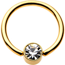 将图片加载到图库查看器,14G 1/2 Clear Gem 5mm Disc Gold IP BCR Captive Ring