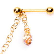 Load image into Gallery viewer, Handcrafted Gold Tone Anodized Leaves of Fall Nipple Chain