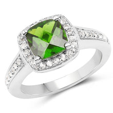 Load image into Gallery viewer, 1.67 Carat Genuine Chrome Diopside & White Topaz .925 Sterling Silver Ring