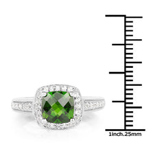 Load image into Gallery viewer, 1.67 Carat Genuine Chrome Diopside & White Topaz .925 Sterling Silver Ring