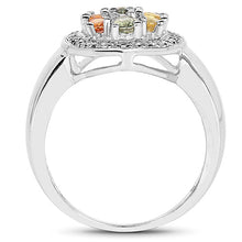 将图片加载到图库查看器,1.54 Carat Genuine Multi Sapphire .925 Sterling Silver Ring