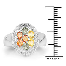 将图片加载到图库查看器,1.54 Carat Genuine Multi Sapphire .925 Sterling Silver Ring