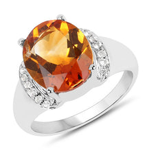 Load image into Gallery viewer, 3.94 Carat Genuine Madeira Citrine & White Topaz .925 Sterling Silver Ring