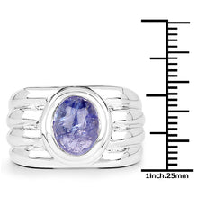 Load image into Gallery viewer, 3.55 Carat Genuine Tanzanite .925 Sterling Silver Ring