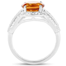Load image into Gallery viewer, 2.81 Carat Genuine Citrine and White Topaz .925 Sterling Silver Ring
