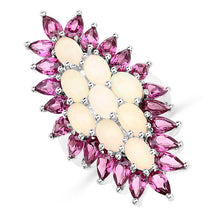Load image into Gallery viewer, 8.37 Carat Genuine Opal & Rhodolite .925 Sterling Silver Ring