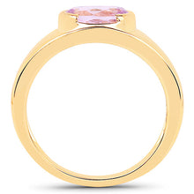 Load image into Gallery viewer, 14K Yellow Gold Plated 2.40 Carat Genuine Kunzite .925 Sterling Silver Ring