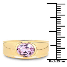 Load image into Gallery viewer, 14K Yellow Gold Plated 2.40 Carat Genuine Kunzite .925 Sterling Silver Ring