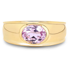 Load image into Gallery viewer, 14K Yellow Gold Plated 2.40 Carat Genuine Kunzite .925 Sterling Silver Ring