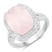 Load image into Gallery viewer, 5.80 Carat Genuine Rose Quartz .925 Sterling Silver Ring