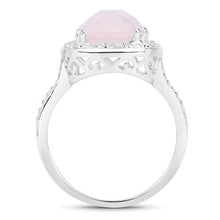 Load image into Gallery viewer, 5.80 Carat Genuine Rose Quartz .925 Sterling Silver Ring