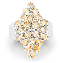 Load image into Gallery viewer, 3.54 Carat Genuine Citrine and White Topaz .925 Sterling Silver Ring