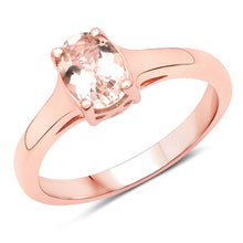 Load image into Gallery viewer, 0.70 Carat Genuine Morganite .925 Sterling Silver Ring